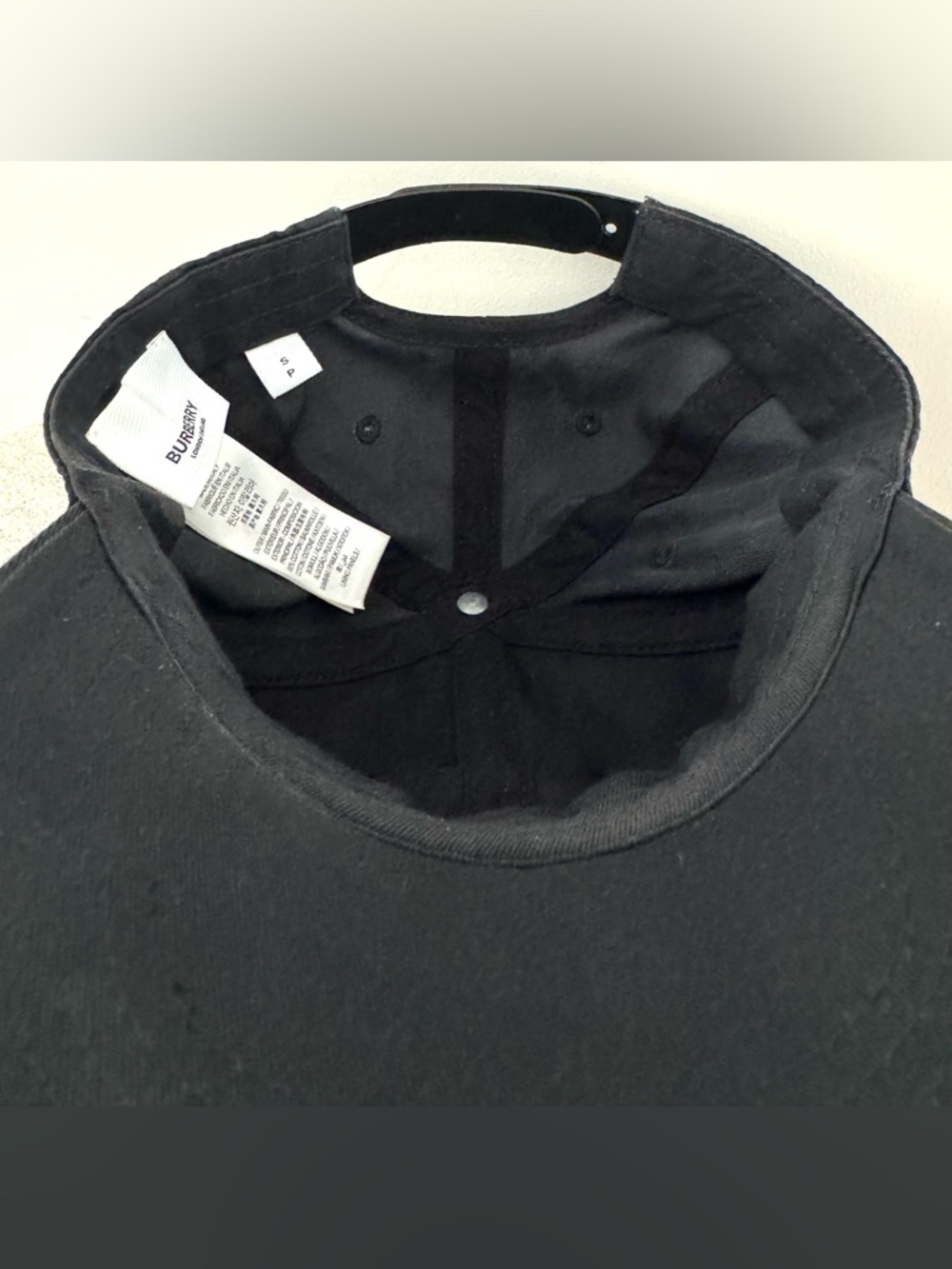 BURBERRY London England Logo Cap Hat Black Cotton Snapback Unisex Small + COA - Picture 6 of 9